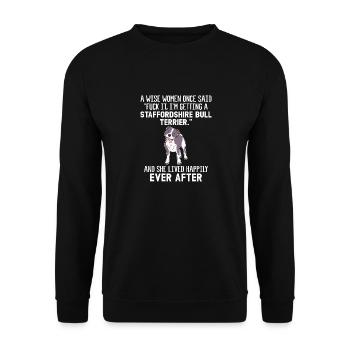 American Staffordshire Bull Terrier Staffy Dog - Unisex Sweatshirt - black - Front - Alina (178cm) & Michal (187cm)