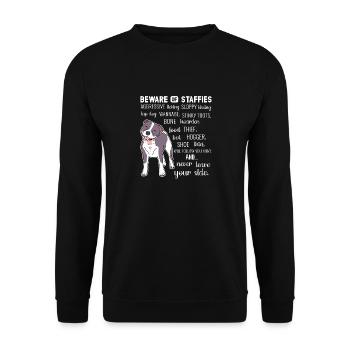 American Staffordshire Bull Terrier Staffy Dog - Unisex Sweatshirt - black - Front - Alina (178cm) & Michal (187cm)