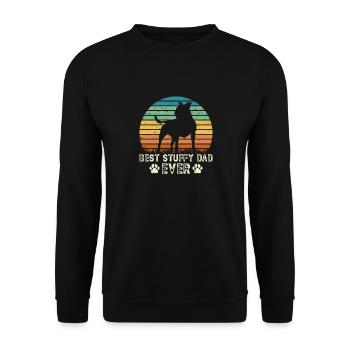 American Staffordshire Bull Terrier Staffy Hund - Unisex Pullover - Schwarz - Vorne - Alina (178cm) & Michal (187cm)