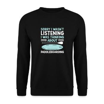 SUP Paddle Board Paddleboarding - Unisex Sweatshirt - black - Front - Alina (178cm) & Michal (187cm)