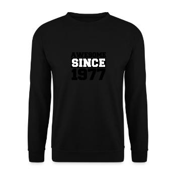 Awesome since 1977 - Unisex Pullover - Schwarz - Vorne - Alina (178cm) & Michal (187cm)
