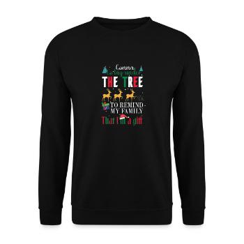 Ich Werde Unter Dem Baum Liegen. Ich Bin Ein - Unisex Pullover - Schwarz - Vorne - Alina (178cm) & Michal (187cm)