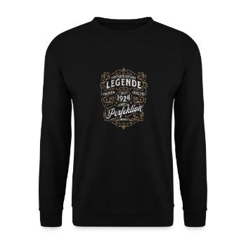 Geburtstag 99. Geburtstag Frau Mann 1924 Lustig - Unisex Pullover - Schwarz - Vorne - Alina (178cm) & Michal (187cm)