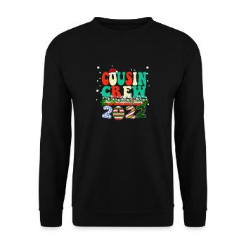 Cousin Crew 2022 Famiy Matching Christmas Pajama - Unisex Sweatshirt - black - Front - Alina (178cm) & Michal (187cm)