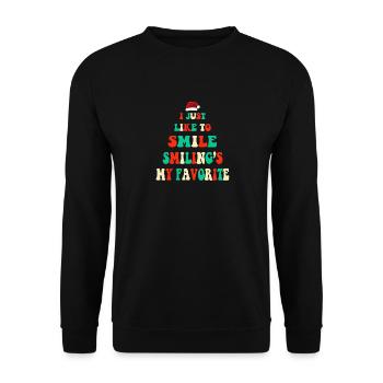Cute Christmas Funny Christmas I Just ike to Smile - Unisex Sweatshirt - black - Front - Alina (178cm) & Michal (187cm)