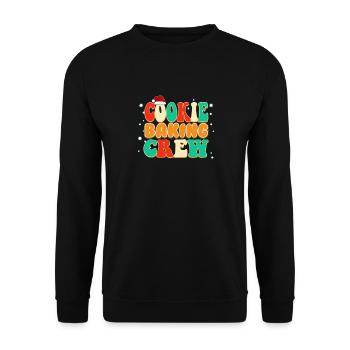 Vintage Color Christmas Cookie Baking Crew - Unisex Sweatshirt - black - Front - Alina (178cm) & Michal (187cm)