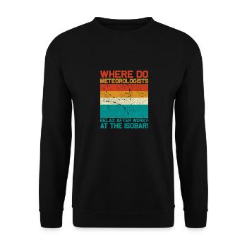 Where Do Meteorologists Relax At The Isobar Meteor - Unisex Sweatshirt - black - Front - Alina (178cm) & Michal (187cm)