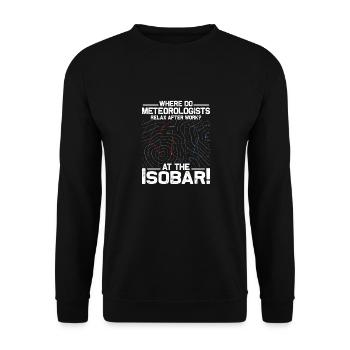Where Do Meteorologists Relax At The Isobar Weat - Unisex Sweatshirt - black - Front - Alina (178cm) & Michal (187cm)