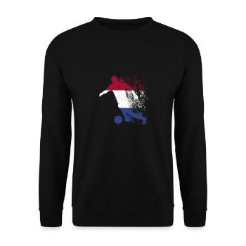 National team Netherlands Football World Cup - Unisex Sweatshirt - black - Front - Alina (178cm) & Michal (187cm)