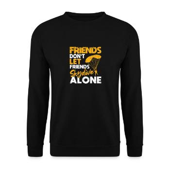 Drôle de parachutisme Des amis quittent des amis - Sweat-shirt Unisexe - noir - Devant - Alina (178cm) & Michal (187cm)