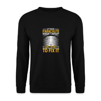 When your parachute won't open Fun - Unisex Sweatshirt - black - Front - Alina (178cm) & Michal (187cm)