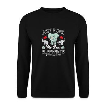 Nur Ein Mädchen, Das Elefantenfrauen Liebt - Unisex Pullover - Schwarz - Vorne - Alina (178cm) & Michal (187cm)