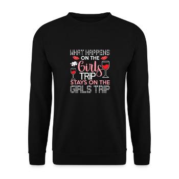 Ce qui se passe sur le voyage des filles reste drôle - Sweat-shirt Unisexe - noir - Devant - Alina (178cm) & Michal (187cm)