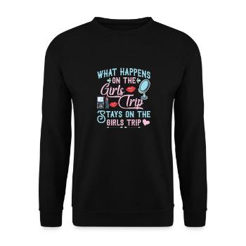 Ce qui se passe sur le voyage des filles reste drôle - Sweat-shirt Unisexe - noir - Devant - Alina (178cm) & Michal (187cm)