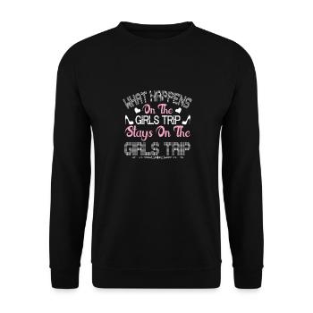 Ce qui se passe sur le voyage des filles reste drôle - Sweat-shirt Unisexe - noir - Devant - Alina (178cm) & Michal (187cm)