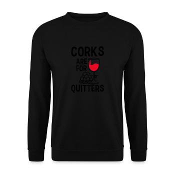 Corks are funny things for Drückeberger - Unisex Sweatshirt - black - Front - Alina (178cm) & Michal (187cm)