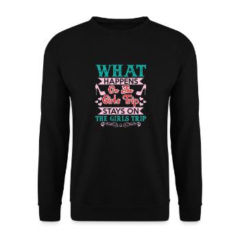 Ce qui se passe sur le voyage des filles reste drôle - Sweat-shirt Unisexe - noir - Devant - Alina (178cm) & Michal (187cm)