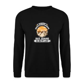 Idaho Is On My List Mountain Hiking Summit Hiker - Unisex Pullover - Schwarz - Vorne - Alina (178cm) & Michal (187cm)