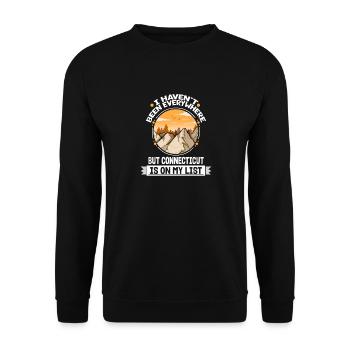 Connecticut Is On My List Mountain Hiking Summit - Unisex Sweatshirt - black - Front - Alina (178cm) & Michal (187cm)