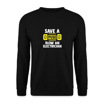 Electronics technician Electrician Electrical engineer - Unisex Sweatshirt - black - Front - Alina (178cm) & Michal (187cm)