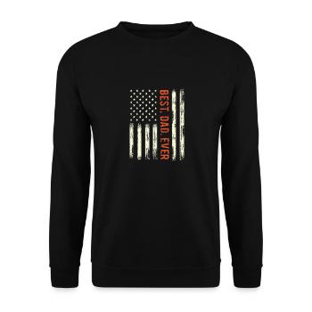 Bester Vater aller Zeiten US-amerikanische Flagge - Unisex Pullover - Schwarz - Vorne - Alina (178cm) & Michal (187cm)
