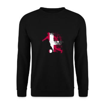 National team Denmark Football World Cup - Unisex Sweatshirt - black - Front - Alina (178cm) & Michal (187cm)