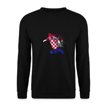 National team Croatia World Cup - Unisex Sweatshirt - black - Front - Alina (178cm) & Michal (187cm)