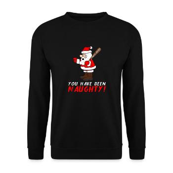 You Have Been Naughty Funny Santa Claus - Unisex Sweatshirt - black - Front - Alina (178cm) & Michal (187cm)