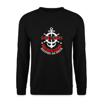 Nachwuchs Skipper segelschule Ostsee Helgoland - Unisex Pullover - Schwarz - Vorne - Alina (178cm) & Michal (187cm)