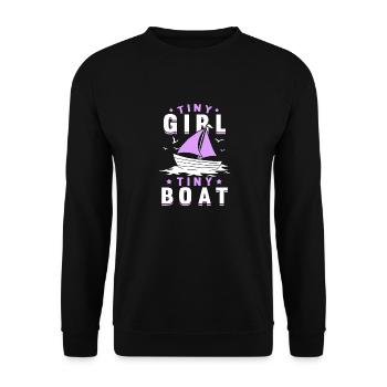Little Girl Small Boat Sailing School Baltic Sea - Unisex Sweatshirt - black - Front - Alina (178cm) & Michal (187cm)