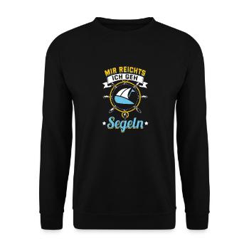 Mir reichts ich gehe Segeln Helgoland Design - Unisex Pullover - Schwarz - Vorne - Alina (178cm) & Michal (187cm)