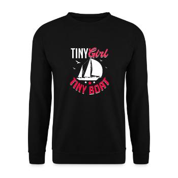 Little Girl Small Boat Sailing School Baltic Sea - Unisex Sweatshirt - black - Front - Alina (178cm) & Michal (187cm)