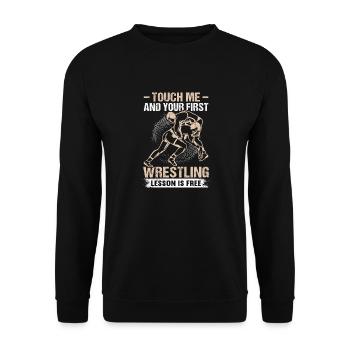 Lutte Lutte Lutteur Lutteur Cadeau de lutteur - Sweat-shirt Unisexe - noir - Devant - Alina (178cm) & Michal (187cm)