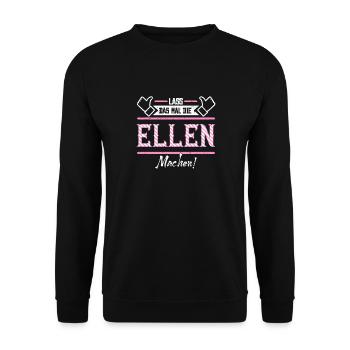 Ellen Geschenkidee Geschenk Geburtstag - Unisex Pullover - Schwarz - Vorne - Alina (178cm) & Michal (187cm)