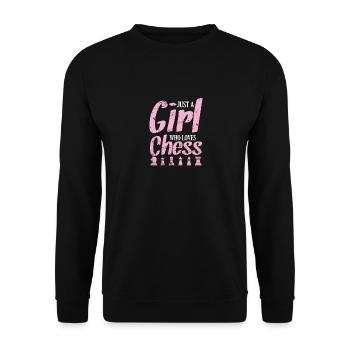 Juste une fille qui aime Chess Chess Casse-tête - Sweat-shirt Unisexe - noir - Devant - Alina (178cm) & Michal (187cm)