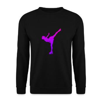 Eislaufmädchen Schlittschuh Eiskunstlauf Motiv Eis - Unisex Pullover - Schwarz - Vorne - Alina (178cm) & Michal (187cm)
