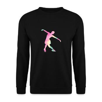Eislaufmädchen Schlittschuh Geschenk für Eislaufkö - Unisex Pullover - Schwarz - Vorne - Alina (178cm) & Michal (187cm)