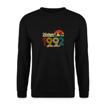 Vintage 1992 Cadeau en édition limitée pour anniversaire - Sweat-shirt Unisexe - noir - Devant - Alina (178cm) & Michal (187cm)