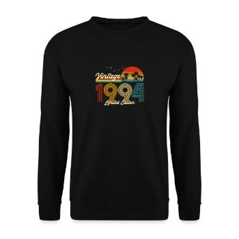 Vintage 1994 Limited Edition Gift for Birthday - Unisex Sweatshirt - black - Front - Alina (178cm) & Michal (187cm)