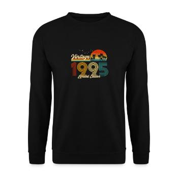 Vintage 1995 Cadeau en édition limitée pour anniversaire - Sweat-shirt Unisexe - noir - Devant - Alina (178cm) & Michal (187cm)