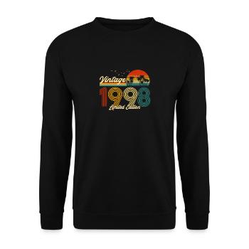 Vintage 1998 Limited Edition Gift for Birthday - Unisex Sweatshirt - black - Front - Alina (178cm) & Michal (187cm)