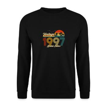 Vintage 1997 Limited Edition Gift for Birthday - Unisex Sweatshirt - black - Front - Alina (178cm) & Michal (187cm)