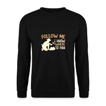 Gold Panning Goldwaschen Goldsucher - Unisex Pullover - Schwarz - Vorne - Alina (178cm) & Michal (187cm)