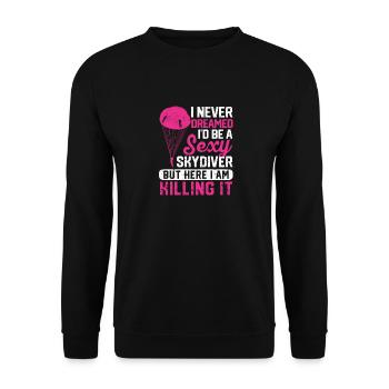 I never dreamed of a sexy parachute - Unisex Sweatshirt - black - Front - Alina (178cm) & Michal (187cm)