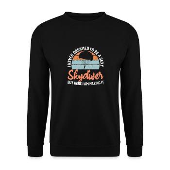 Drôle d’amateur de parachutisme dont je n’ai jamais rêvé - Sweat-shirt Unisexe - noir - Devant - Alina (178cm) & Michal (187cm)