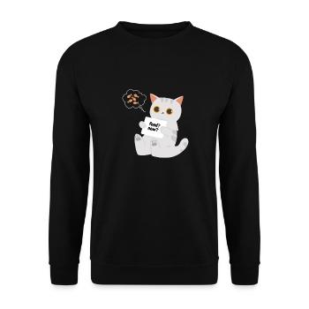 Katze Food? Now? - Hungriges Kätzchen - Unisex Pullover - Schwarz - Vorne - Alina (178cm) & Michal (187cm)