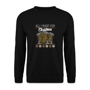 All I need for Christmas is BEER - Unisex Sweatshirt - black - Front - Alina (178cm) & Michal (187cm)