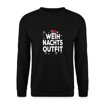 Weihnachts-Outfit Partnerlook Weihnachten Familie - Unisex Pullover - Schwarz - Vorne - Alina (178cm) & Michal (187cm)