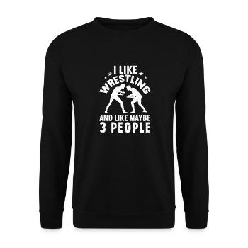 Lutte Lutte Cadeau de lutteur lutteur - Sweat-shirt Unisexe - noir - Devant - Alina (178cm) & Michal (187cm)