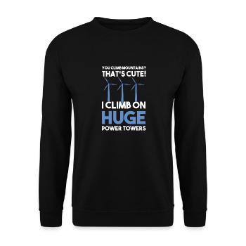 Wind turbine technician wind farm wind power - Unisex Sweatshirt - black - Front - Alina (178cm) & Michal (187cm)